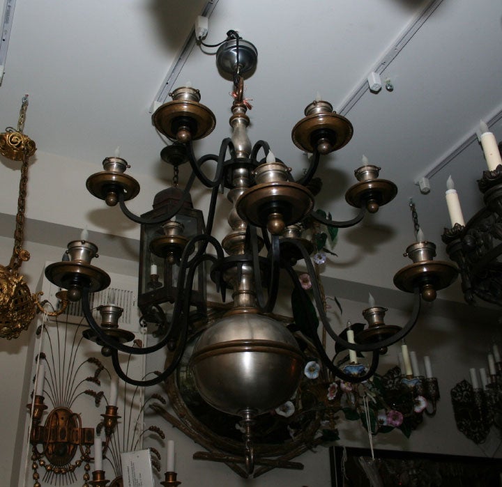 A two-tiered Flemish Baroque style chandelier