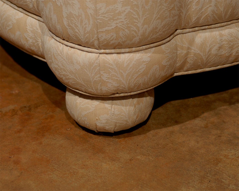 Lee Jofa Tufted Ottoman on Upholstered Bun Feet 4