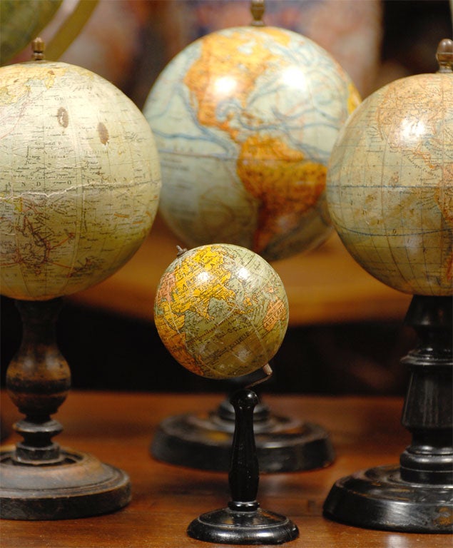 French Collection of Papier Mache Terrestrial Globes, c. 1880-1900