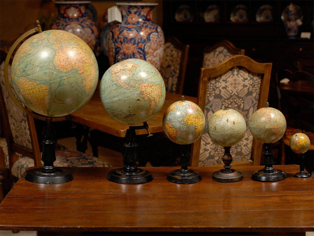 Collection of Papier Mache Terrestrial Globes, c. 1880-1900 4