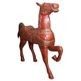 Painted Horse w/ Inlaid Mirrors & Glass