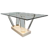 1970's Lucite & Glass Centre Hall Table/desk