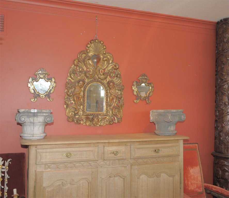 Spanish gilt and painted mirror