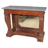 Restauration mahogany and marble top console