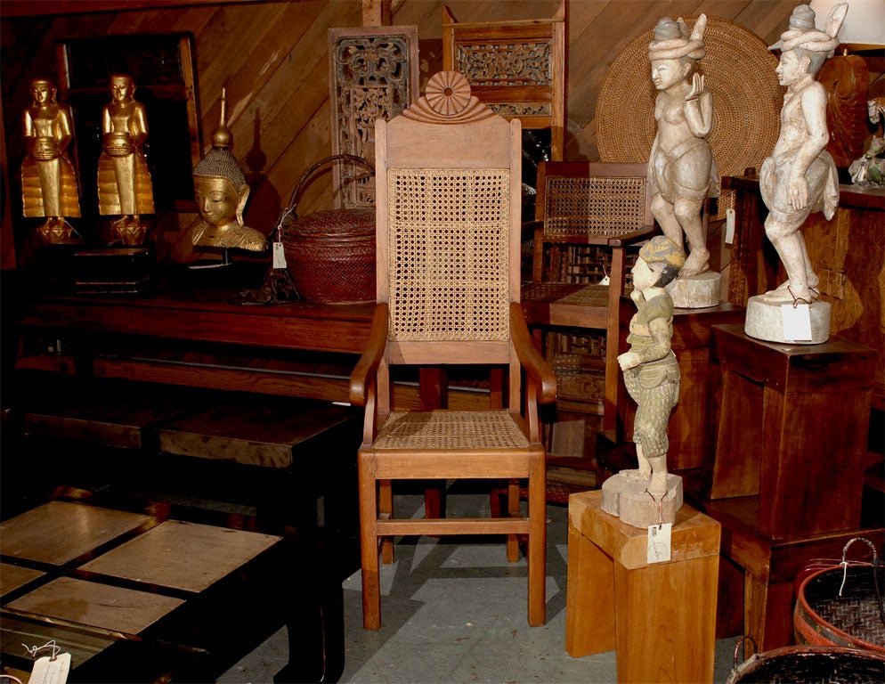 Teak and Cane Referee Chair (ref# G12)