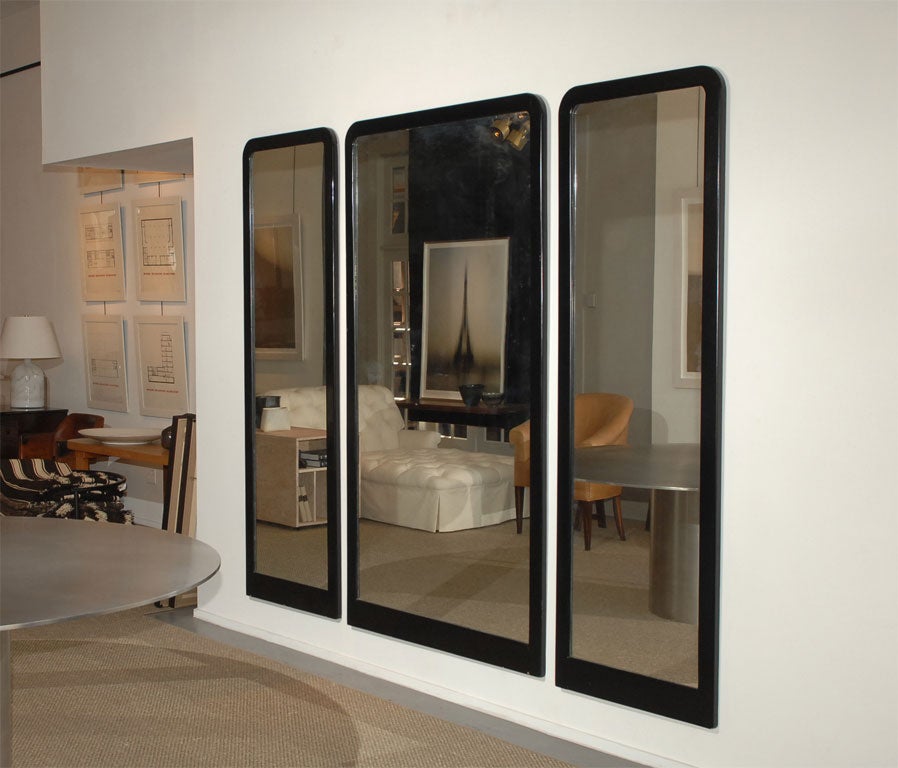 Black lacquered dressing mirrors in great scale