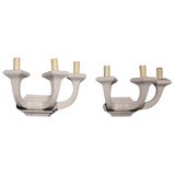 Pair of White Candelabra Sconces