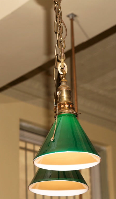 American Brass and Cased-Glass Fixture