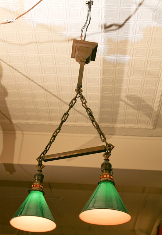 Brass and Cased-Glass Fixture 2