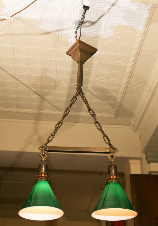 Brass and Cased-Glass Fixture 3