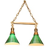 Brass and Cased-Glass Fixture