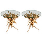 Pair of Italian Tole Corn Cob Tables