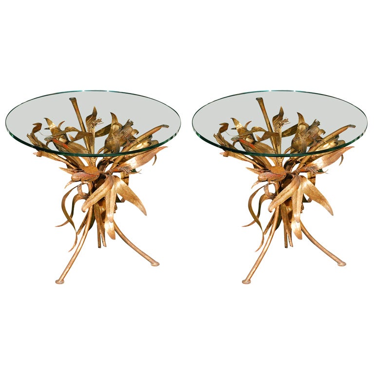 Pair of Italian Tole Corn Cob Tables at 1stDibs