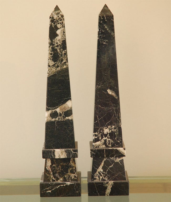 Pair of Antique Marble Obelisks