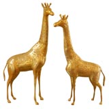 Vintage Pair of Brass Giraffes