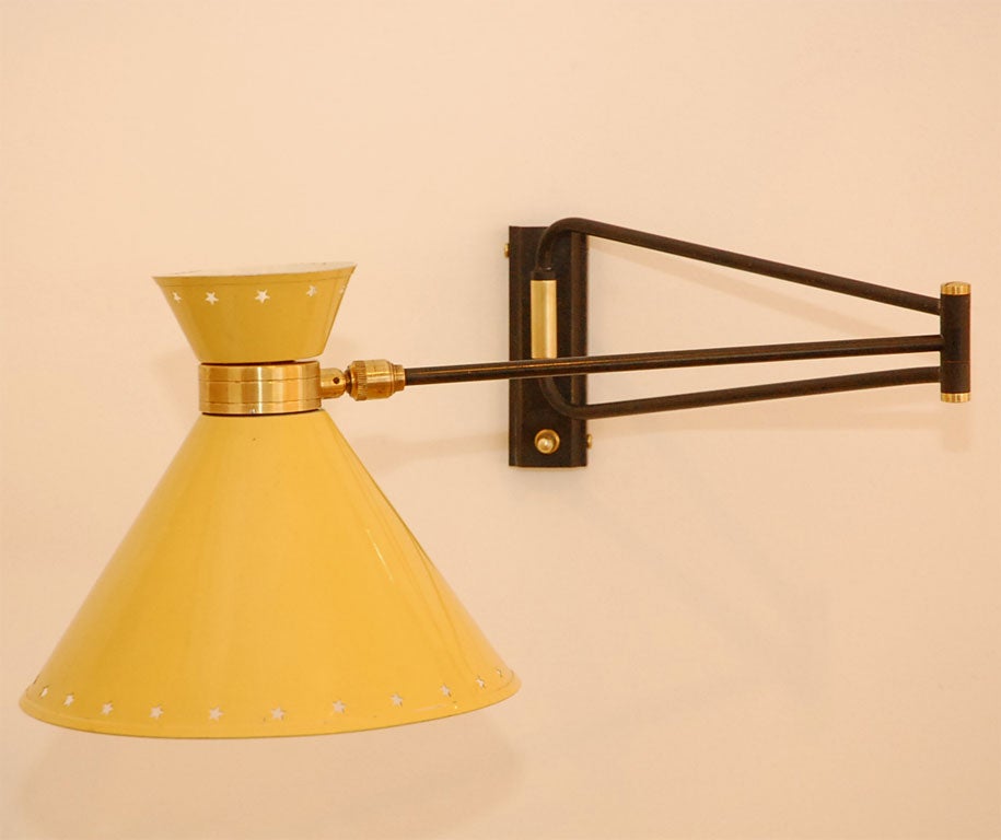Yellow Metal Adjustable Wall Light