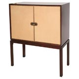 Tommi Parzinger Leather Front Cabinet Tommi Parzinger Leather Front Cabinet