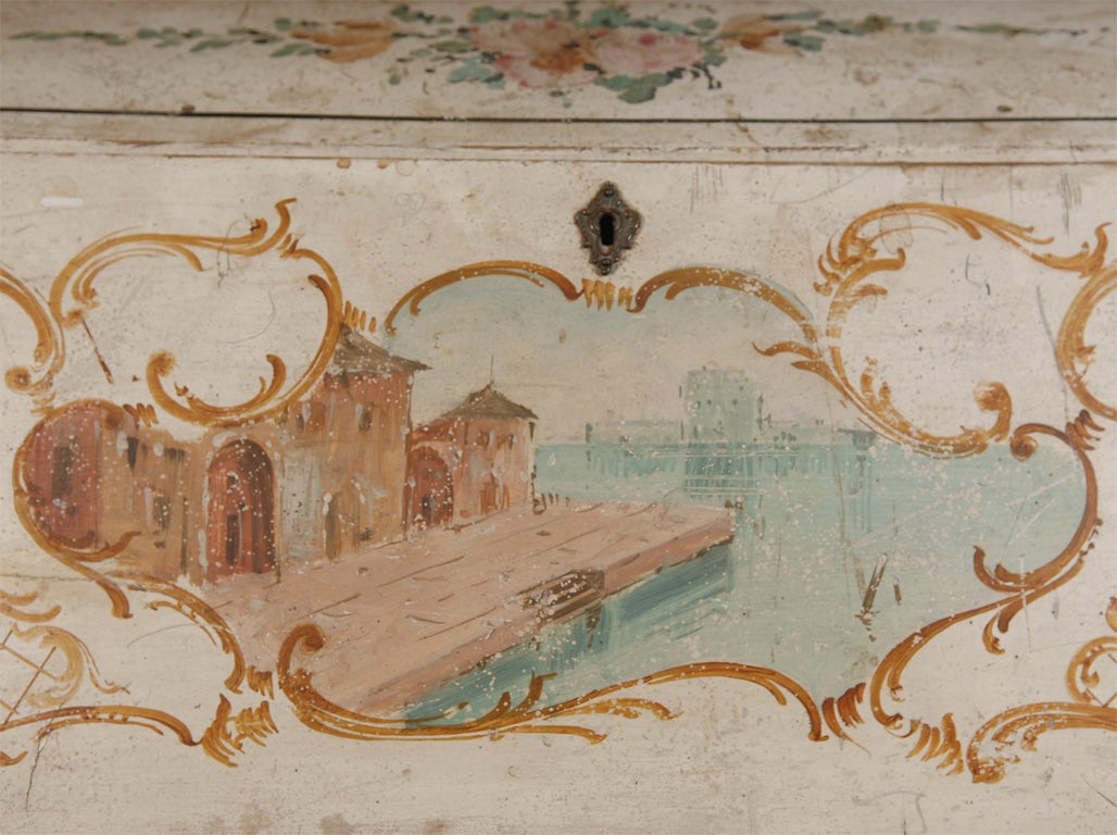 18th Century Italian Polychrome Bureau with Original Paint 1