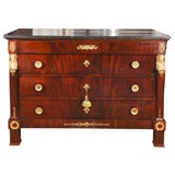 French Empire Mahogany Chest with Gilt Bronze Mounts
