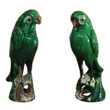 Pair Ceramic Parrots