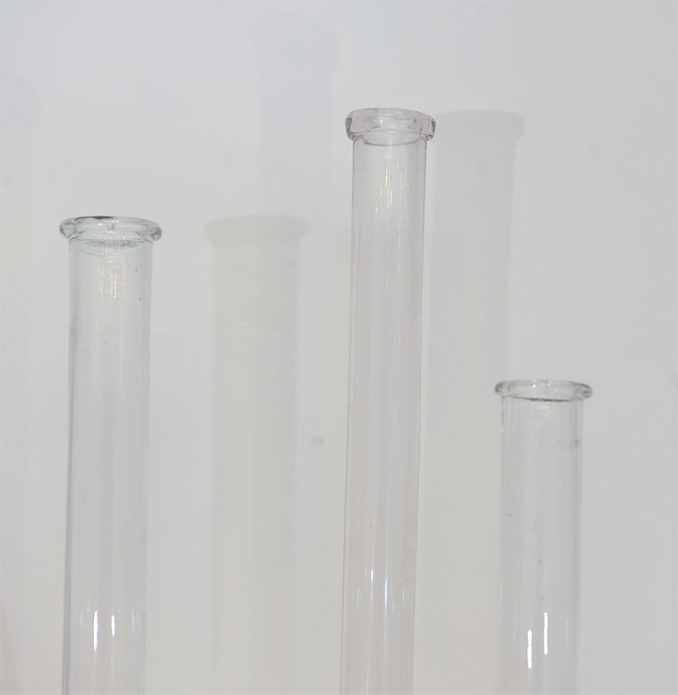 French Set of Three Glass Vases
