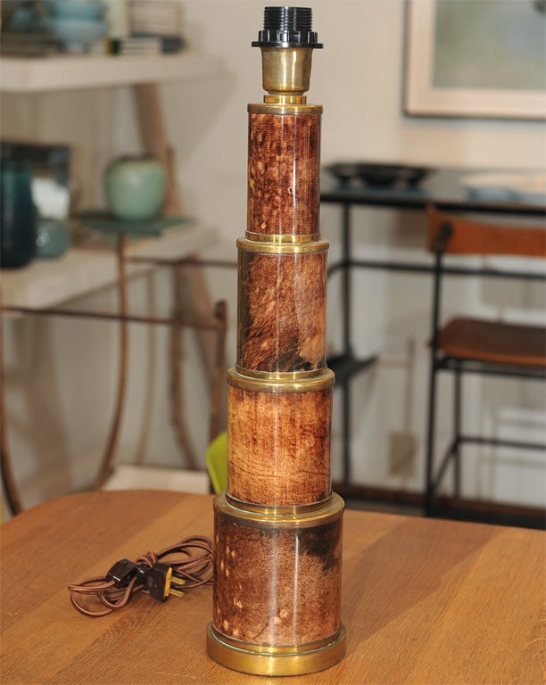 20th Century Parchment Telescope Lamp