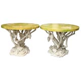 Pair of 1930s Driftwood and Shell Tables