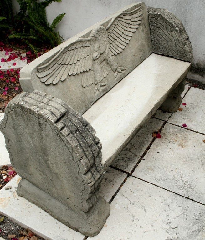 American Pair of Cement Garden Benches