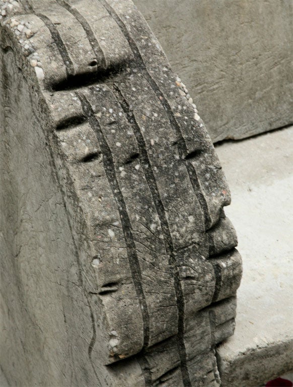 Mid-20th Century Pair of Cement Garden Benches