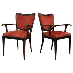 Pair of Open Arm Chairs by Paolo Buffa