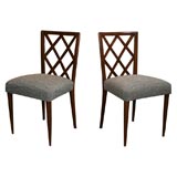 Set of  6 Lattice Back Dining Chairs by Eugenio Quarti