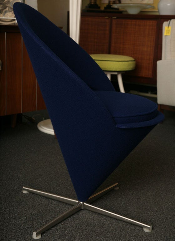 Danish Mod Verner Panton Blue Cone Chair