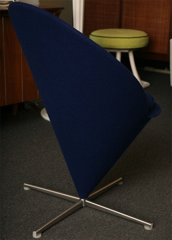 Mid-20th Century Mod Verner Panton Blue Cone Chair