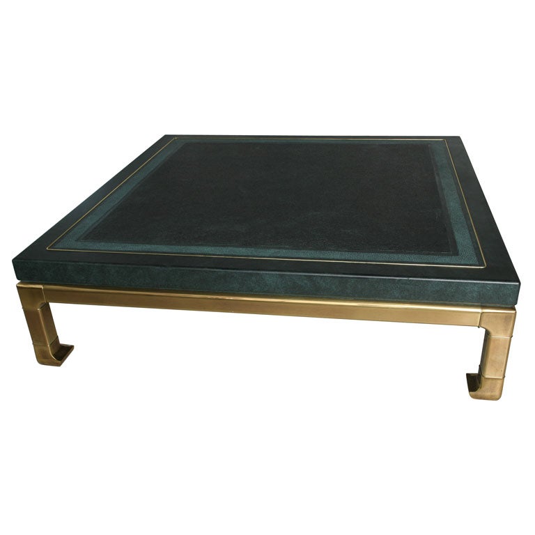 Huge Mastercraft Coffee Table Faux Shagreen