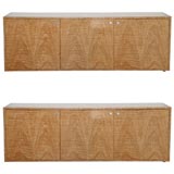 Pair Pace Wall Mount Satinwood Sideboards