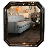 1940's Eglomise & Smoked Octogan Mirror