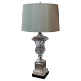 1940's Hollywood Glass Urn Lamp with Exotic Marble Base