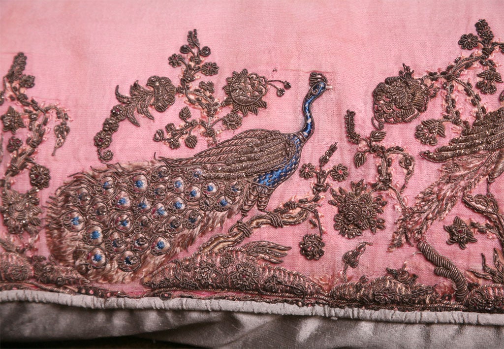 Exquisite French Empire Embroidery on a Silk and Down Pillow. 1