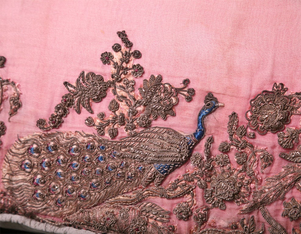 Exquisite French Empire Embroidery on a Silk and Down Pillow. 3