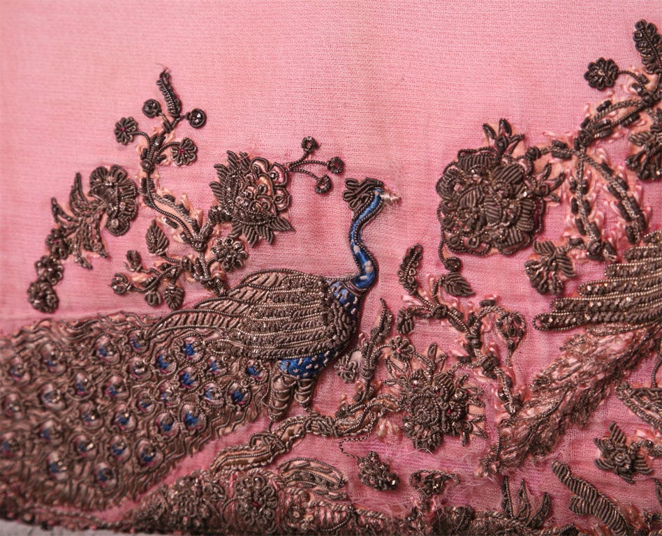 Exquisite French Empire Embroidery on a Silk and Down Pillow. 4