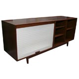Jens Risom solid walnut sideboard with concealed & open storage
