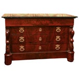 French mahogany Empire style marble marble top chest with Swans