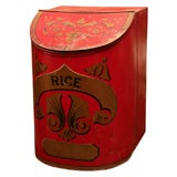 Red tole "Rice" bin