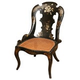Papier Mache and mother-of-pearl inlay chair