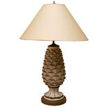 Glass pineapple lamp.