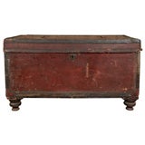 Antique 19th Century Leather Covered Trunk