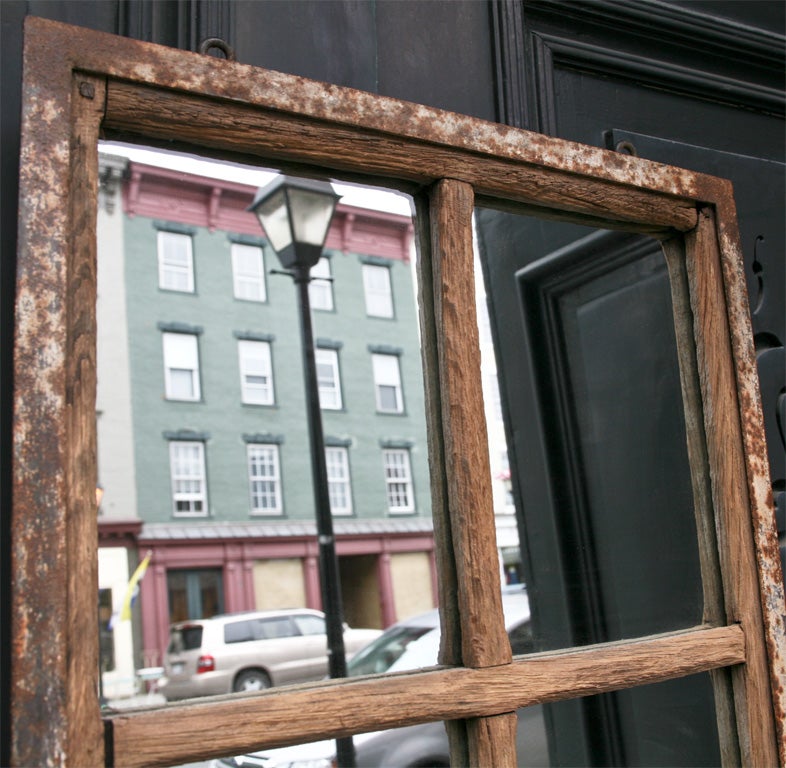 19th Century Window Frame Mirror