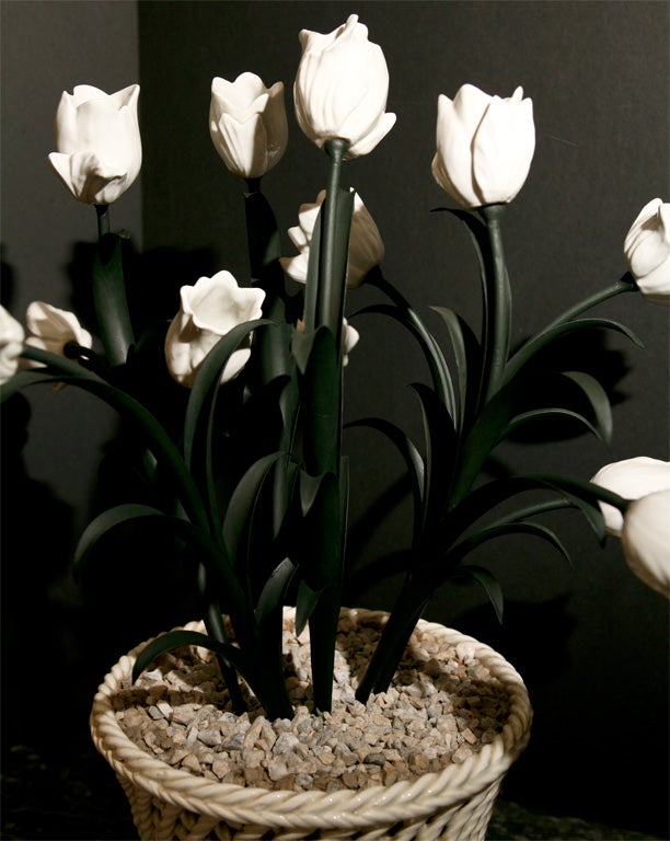Porcelain and Tole Tulip Basket 5