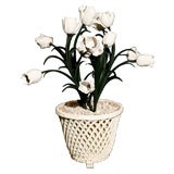 Porcelain and Tole Tulip Basket