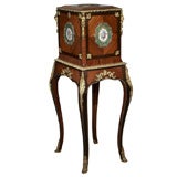 Antique French tulipwood inlaid secretaire. Sevres plaques.